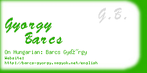 gyorgy barcs business card